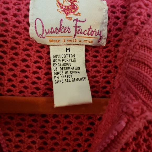 Quacker Factory Pink Summer Zip-up Cardigan - Picture 6 of 6